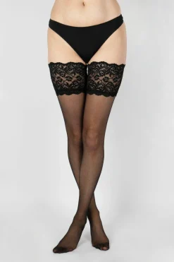 Tights & Socks|Tights & Socks*Aristoc 10 Denier Sensuous Lace Top Hold Ups - Black