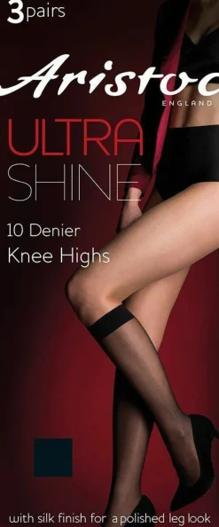 Tights & Socks|Tights & Socks*Aristoc 10 Denier Ultra Shine Knee Highs - Black