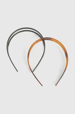 Hair Accessories*boohoo 2 Pack Double Row Tortoise Shell & Plain Headband multi