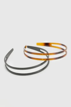 Hair Accessories*boohoo 2 Pack Double Row Tortoise Shell & Plain Headband multi