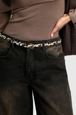 Belts*boohoo 2 Pack Leopard And Suedette Belt black