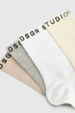 Tights & Socks|Tights & Socks*boohoo 4 Pack Ribbed Dsgn Studio Socks multi