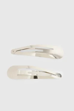 Hair Accessories*boohoo 2 Pack Oversized Hair Clips silver