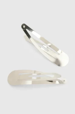 Hair Accessories*boohoo 2 Pack Oversized Hair Clips silver