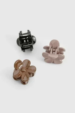 Hair Accessories*boohoo 3 Pack Tonal Flower Hair Mini Clips neutral