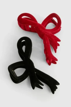 Hair Accessories*boohoo 2 Pack Velvet Bow Hair Clips multi