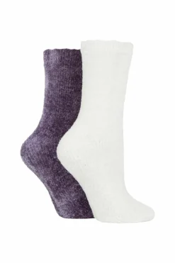 Tights & Socks|Tights & Socks*SOCKSHOP 2 Pair Chenille Boot Socks Blue