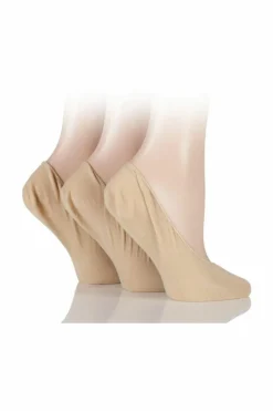 Tights & Socks|Tights & Socks*SOCKSHOP 3 Pair Cotton Rich Shoeliners Natural