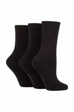 Tights & Socks|Tights & Socks*SOCKSHOP 3 Pair Cushioned Bamboo Boot Socks Black