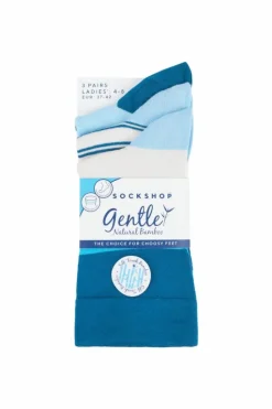 Tights & Socks|Tights & Socks*SOCKSHOP 3 Pair Gentle Bamboo Socks with Smooth Toe Seams in Plains and Stripes Multi