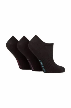 Tights & Socks|Tights & Socks*SOCKSHOP 3 Pair Half Cushioned Bamboo No Show Socks Black