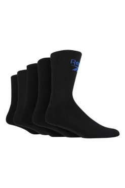Tights & Socks|Tights & Socks*Reebok 5 Pair Pack Crew Sport Sock Black
