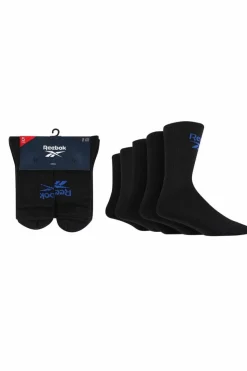 Tights & Socks|Tights & Socks*Reebok 5 Pair Pack Crew Sport Sock Black