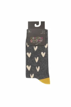 Tights & Socks|Tights & Socks*Caroline Gardner 3 Pair Pack Fashion Crew Socks Grey