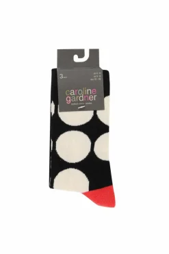 Tights & Socks|Tights & Socks*Caroline Gardner 3 Pair Pack Fashion Crew Socks Black