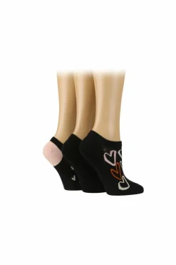 Tights & Socks|Tights & Socks*Caroline Gardner 3 Pair Pack Fashion Trainer Liner Socks Black