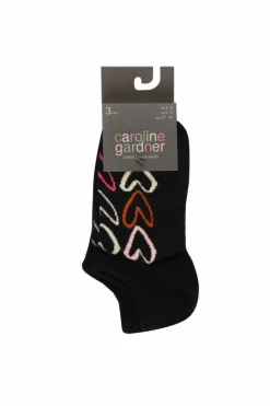 Tights & Socks|Tights & Socks*Caroline Gardner 3 Pair Pack Fashion Trainer Liner Socks Black