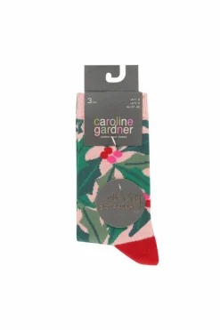 Tights & Socks|Tights & Socks*Caroline Gardner 3 Pair Pack Jacquard Design Festive Crew Socks Pink