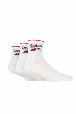 Tights & Socks|Tights & Socks*Reebok 3 Pair Pack Quarter Sport Sock With Cushioned Sole White