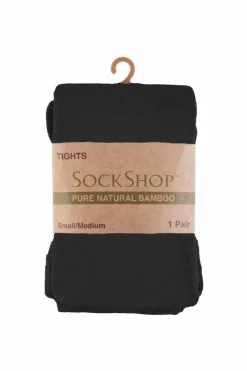 Tights & Socks|Tights & Socks*SOCKSHOP 1 Pair Plain Bamboo Tights with Smooth Toe Seams Black