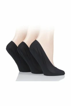 Tights & Socks|Tights & Socks*SOCKSHOP 3 Pair Smooth Nylon Shoe Liners Black