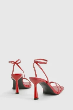 Heels*boohoo 2 Part Crossover Detail Heels cherry