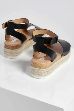 Flats|Sandals*boohoo 2 Part Espadrille Flatform black