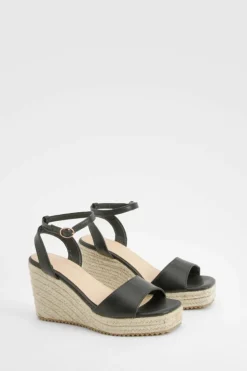 Wedges*boohoo 2 Part Peep Toe Wedges black