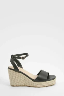 Wedges*boohoo 2 Part Peep Toe Wedges black