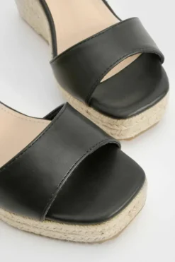 Wedges*boohoo 2 Part Peep Toe Wedges black