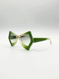 Sunglasses*SVNX 2 Tone Angular Sunglasses in Green