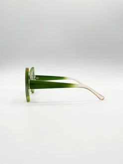 Sunglasses*SVNX 2 Tone Angular Sunglasses in Green