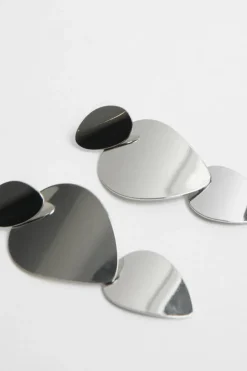 Earrings*NastyGal Abstract Circle Drop Earrings silver