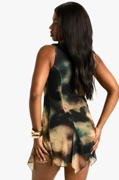 Skater Dresses|Mini Dresses*boohoo Abstract Godet Hem Mini Dress multi