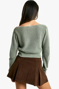 Cardigans|Jumpers & Cardigans*boohoo Acid Wash Lace Up Crop Cardigan khaki