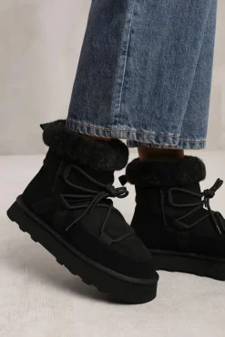 All Boots|Boots*Where's That From Amala' Ankle Boot With Faux Fur Lining Black
