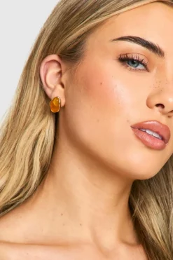 Earrings*boohoo Stud Earrings amber