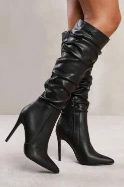 Heeled Boots|All Boots*Where's That From Amelia' Below Knee High Heel Slouch Boot Black