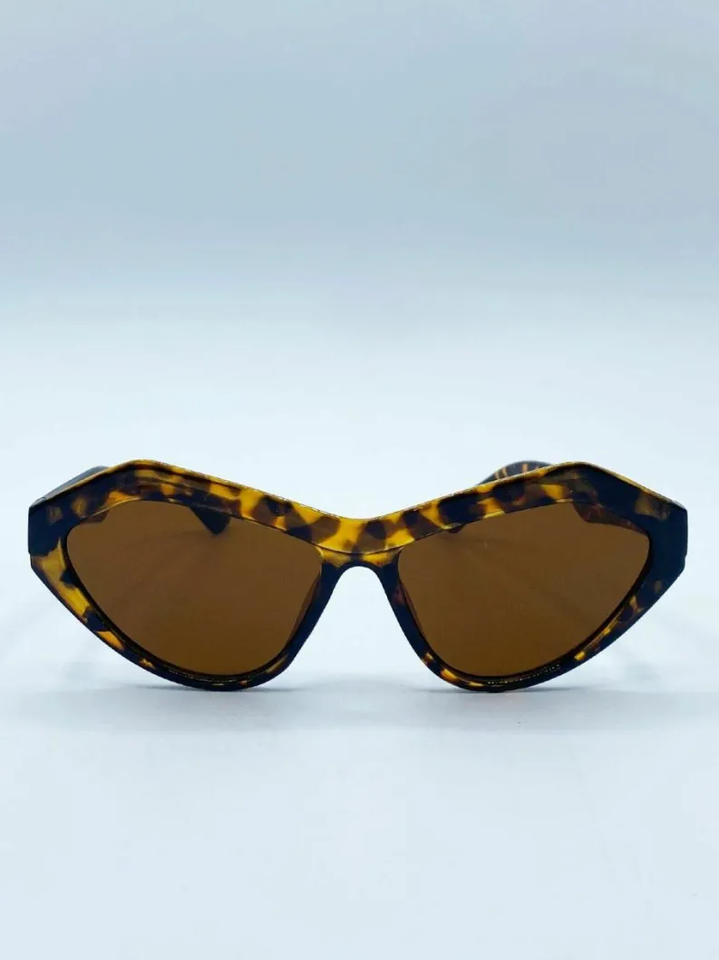 Sunglasses*SVNX Angular Sunglasses in Tortoiseshell Brown