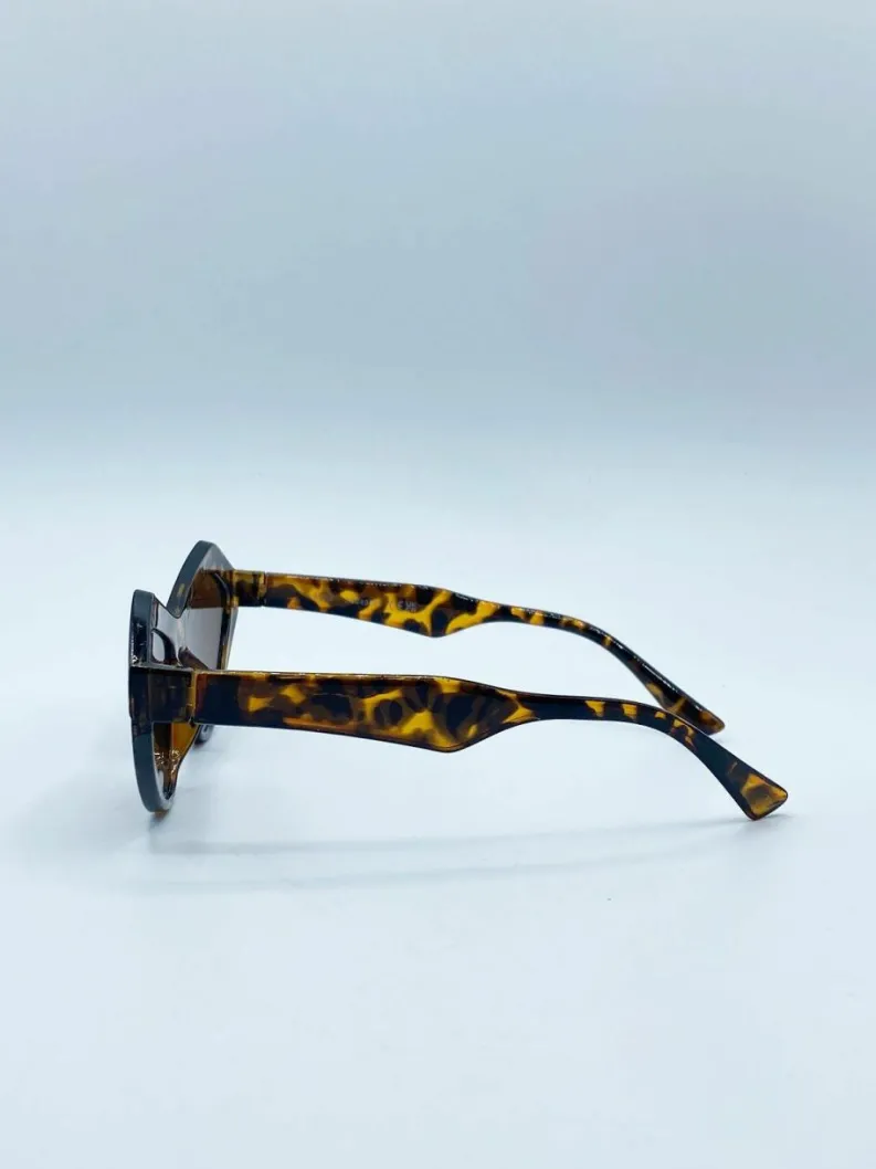 Sunglasses*SVNX Angular Sunglasses in Tortoiseshell Brown