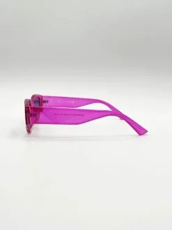 Sunglasses*SVNX Angular Sunglasses in Translucent Hot Pink