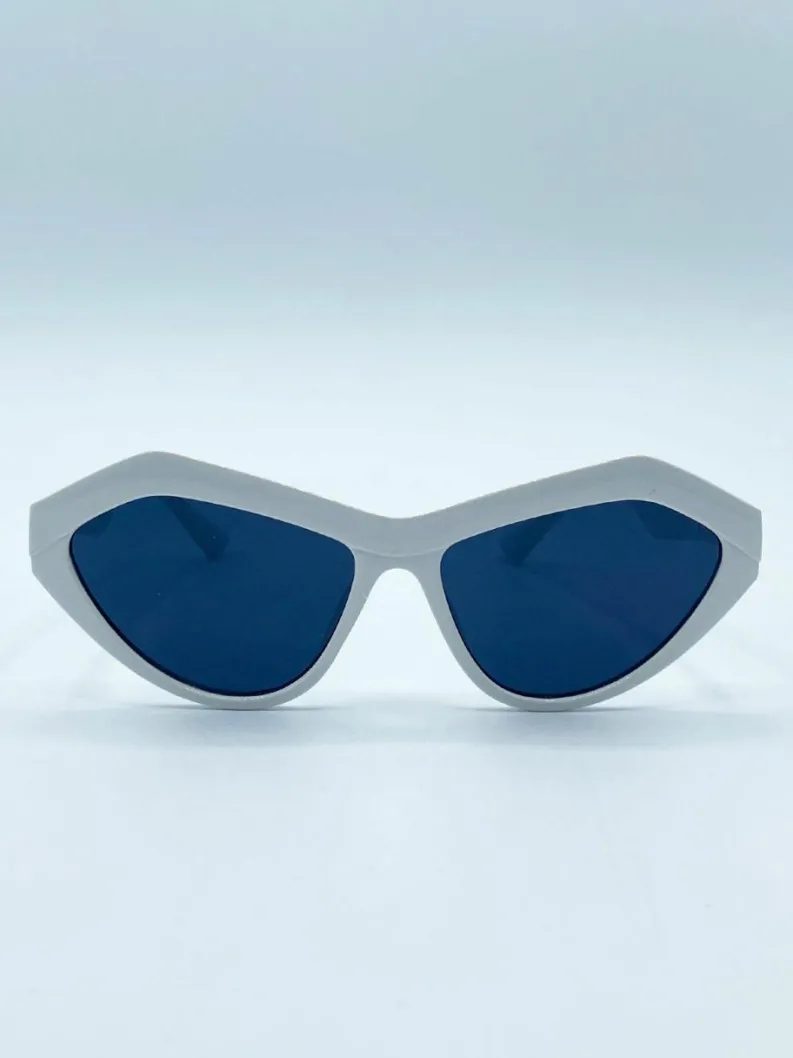 Sunglasses*SVNX Angular Sunglasses in White