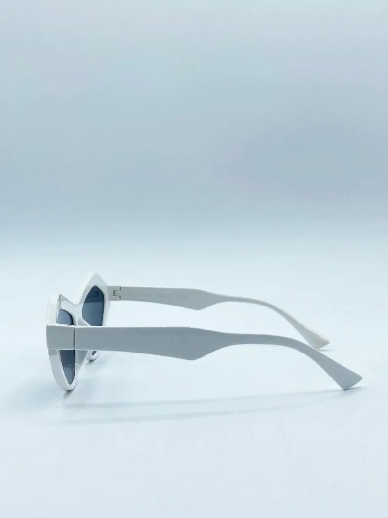 Sunglasses*SVNX Angular Sunglasses in White