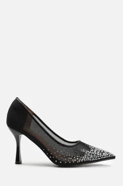 Heels*Where's That From Aralyn' Court Shoe With Diamante Detailing Black