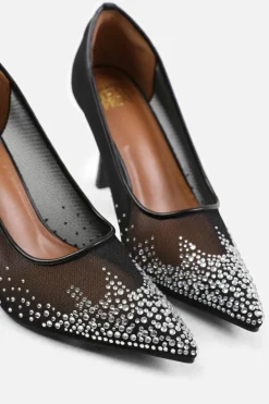 Heels*Where's That From Aralyn' Wide Fit Court Shoe With Diamante Detailing Black