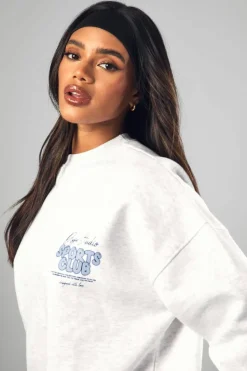Sweatshirts|Dsgn Studio*boohoo Dsgn Studio Sports Bubble Slogan Oversized Sweatshirt ash grey