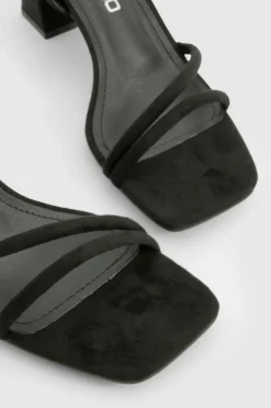Heels*boohoo Asymmetric 2 Part Block Heels black