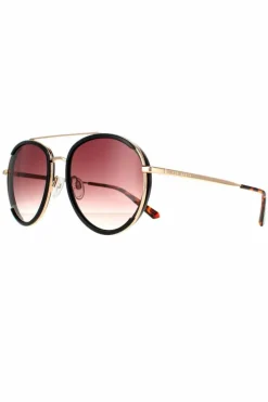Sunglasses*Ted Baker Aviator Gold Brown Gradient TB1638 Gaia Black