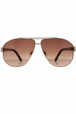 Sunglasses*Guess Aviator Brown Gradient GF6145 Gold