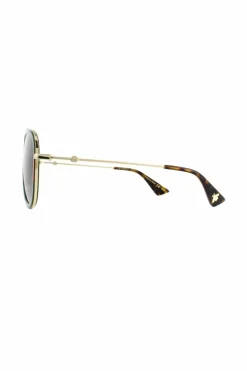 Sunglasses*Gucci Aviator Green Red Green Gradient Sunglasses Gold